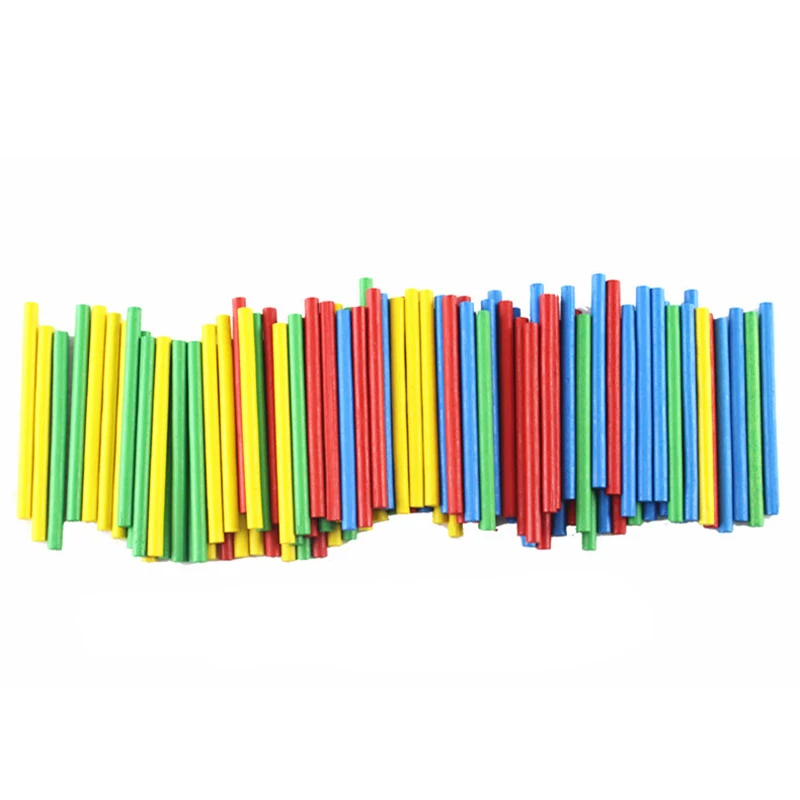 100 шт. Монтессори игрушки для математики палочки для еды красочные Счетные палочки бамбуковые Развивающие деревянные игрушки для детей цвета и формы