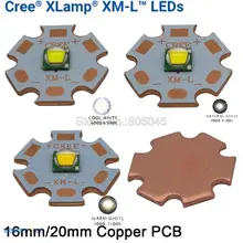 Cree XLamp XML XM-L T6 10 Вт Холодный белый, нейтральный белый, теплый белый высокой мощности Светодиодный светильник излучатель диод на 16 мм или 20 мм Медь PCB