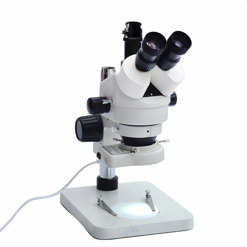 

7-45X Trinocular Zoom Stereo Microscope with LED Ring Lamp