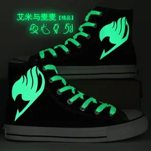 Nuevas mujeres/hombres ocasionales high-top zapatos de lona estudiante diario de Dibujos Animados Anime Fairy Tail Cosplay Shoes tamaño 35-43
