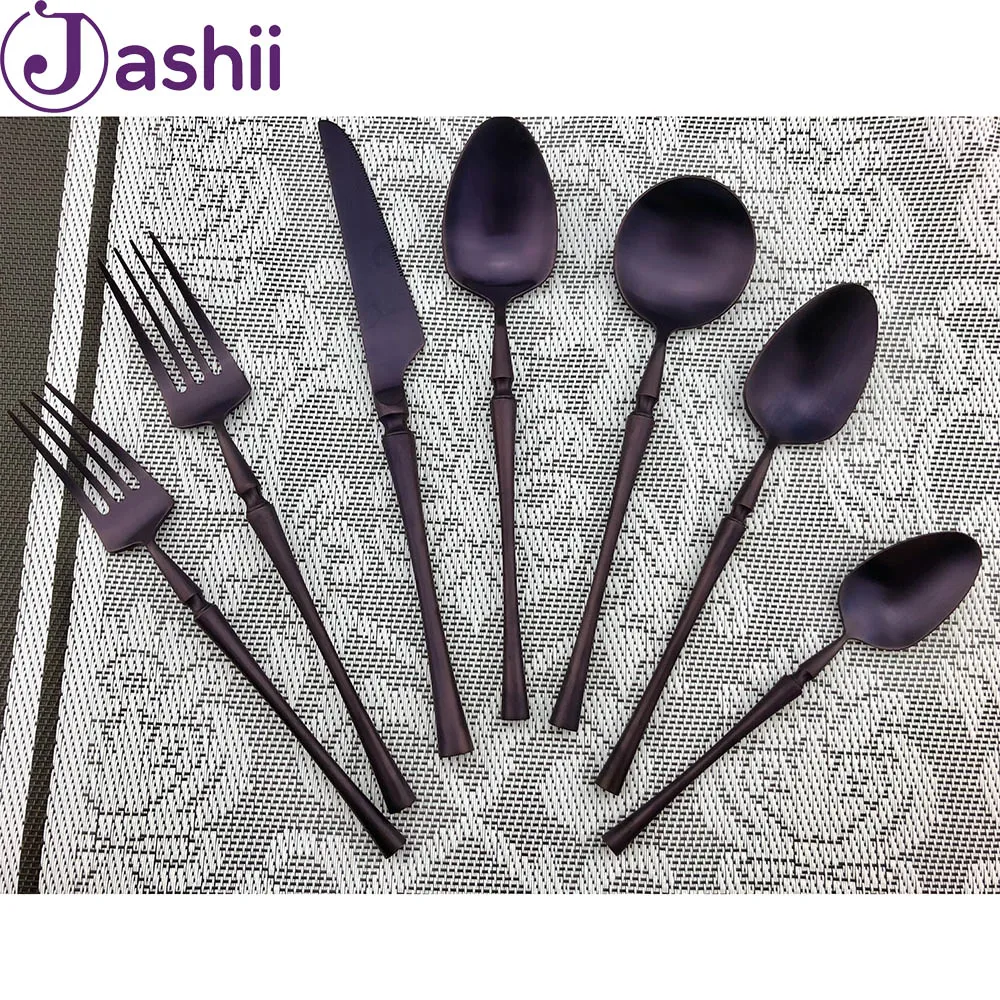 

Best Selling Retro Purple Cutlery Set Stainless Steel Dinnerware Set Dinner Knife Fork Scoop Tableware Set Drop Shipping 1 Piece