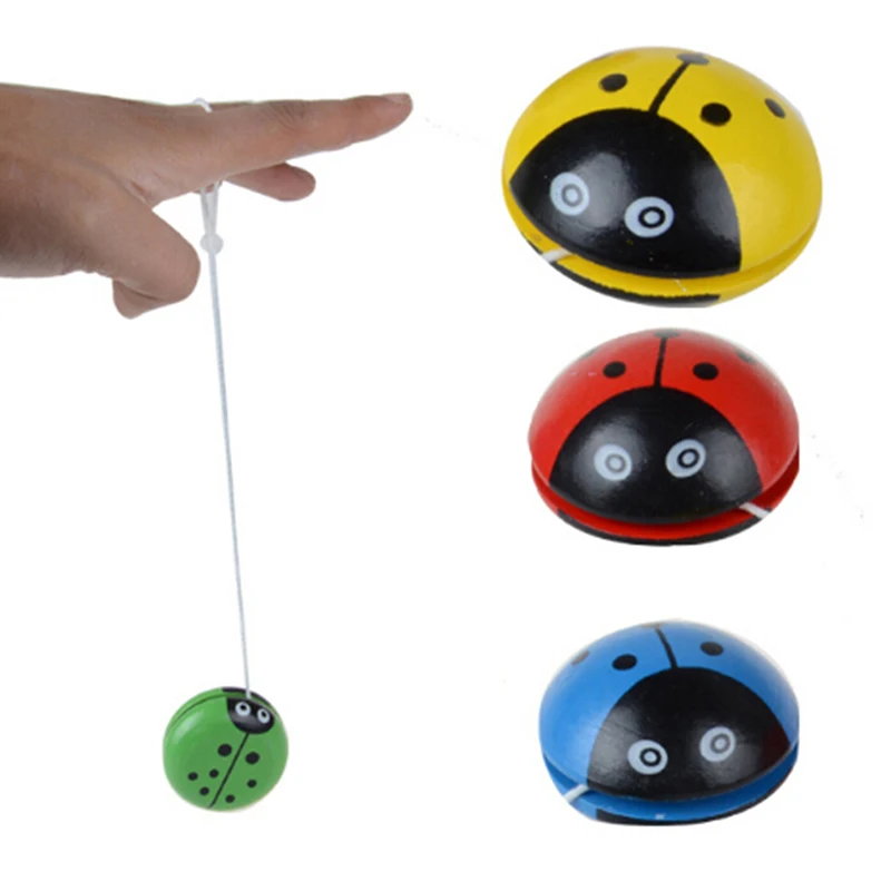 Cute ladybird yo yo toys Bearing Professional Yoyo Toys wood High