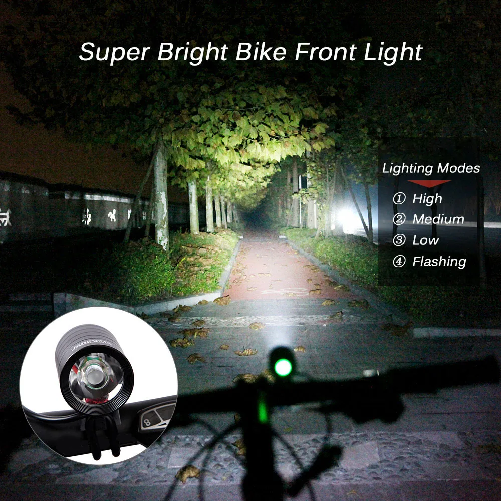 Top WOSAWE Super Bright USB Bike Bicycle Front Light USB Cable Use Water Resistant 1200 Lumens Night Light for Cycling 7