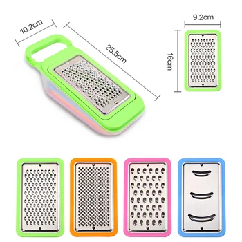 

Mandoline Slicer Grinder Vegetable Cutter Manual Potato Peeler Carrot Grater Dicer with Stainless Steel Blade and Food Container