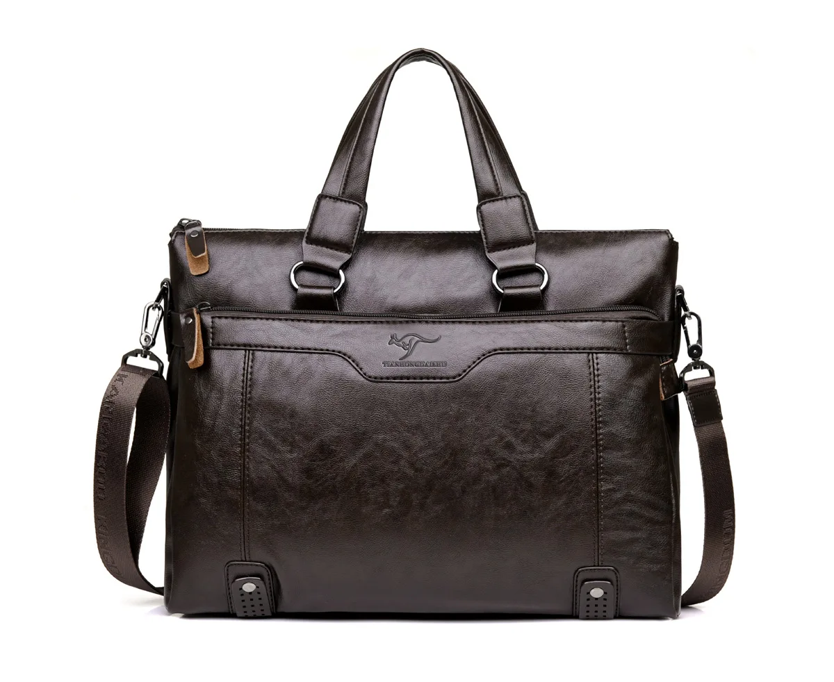 Модные Винтаж ретро большой кожаный Бизнес Портфели ноутбук сумка Для мужчин сумка Портфели Crossbody дорожная сумка