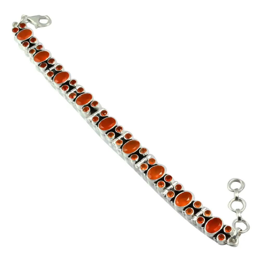 

NiaoZaiFei YunZaiKan Genuine Cutting Garnet Bracelet 925 Sterling Silver, 20.5 cm, MHBBR0025