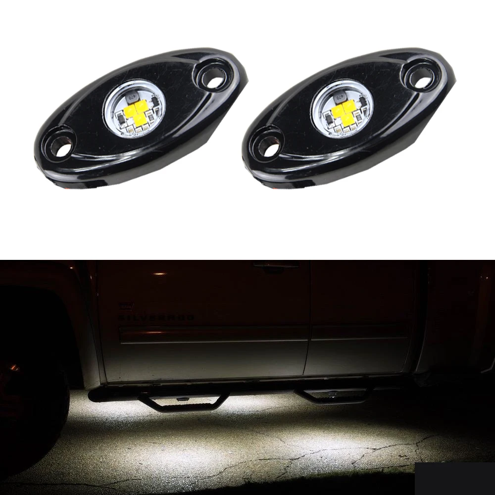 1 pair 12V 24V LED Rock Light Kits for Interior Exterior