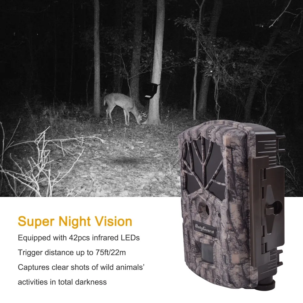 Boly Hunting Trail Game camera 24MP Night Vision 100ft 940nm No Glow LED