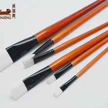 6 шт./лот детская акварель гуашь Краски ing ручка белыми волосами нейлона короткий деревянный кисть для краски набор для рисования товары для рукоделия