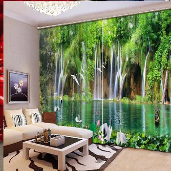 

NoEnName_Null 3D Printing Curtains High Quality Blackout Curtains Lifelike Bedroom Living Room Sunshade Window 3d Curtains