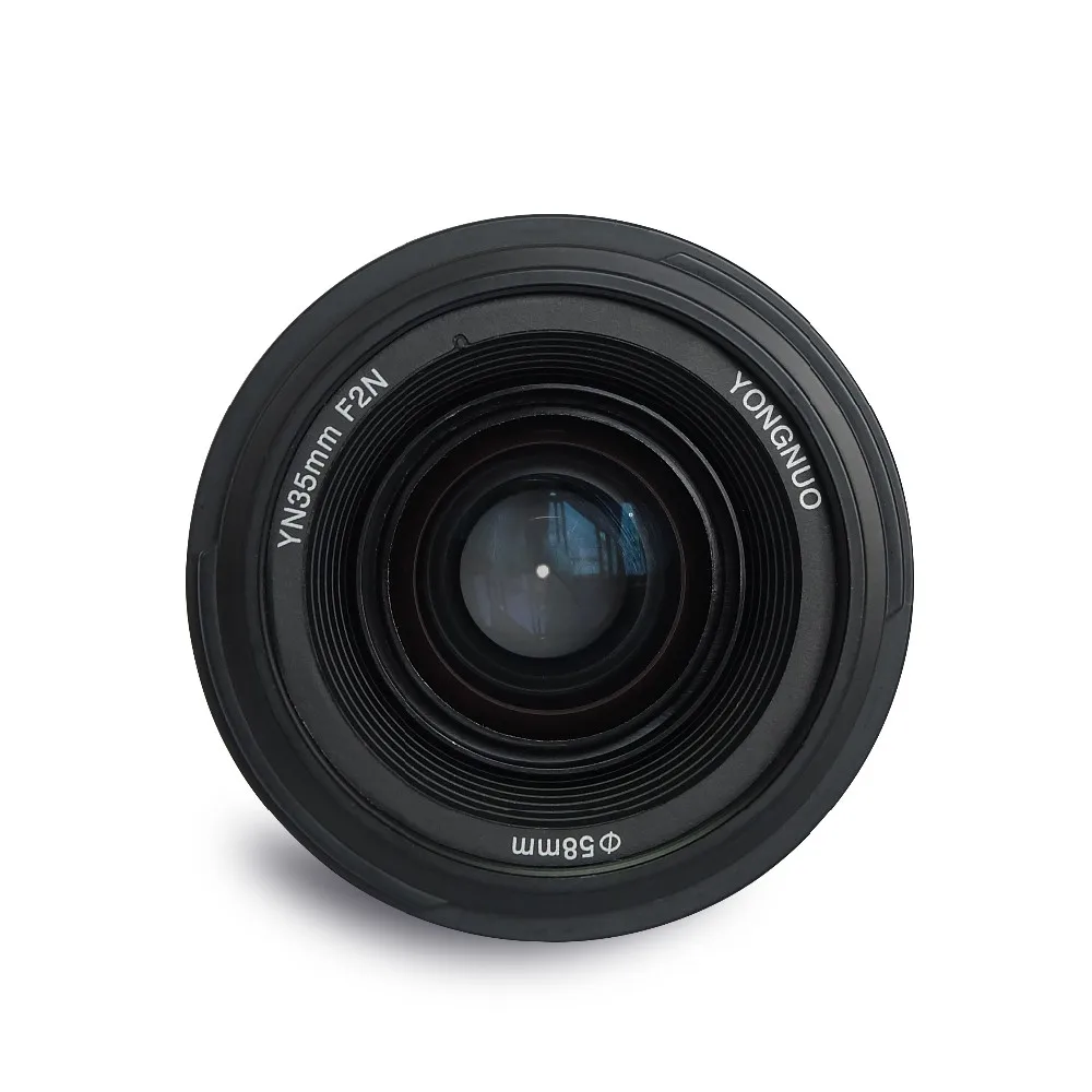 Широкоугольный объектив YONGNUO YN 35 мм F2.0 AF/MF с фиксированным фокусом для камер Nikon F