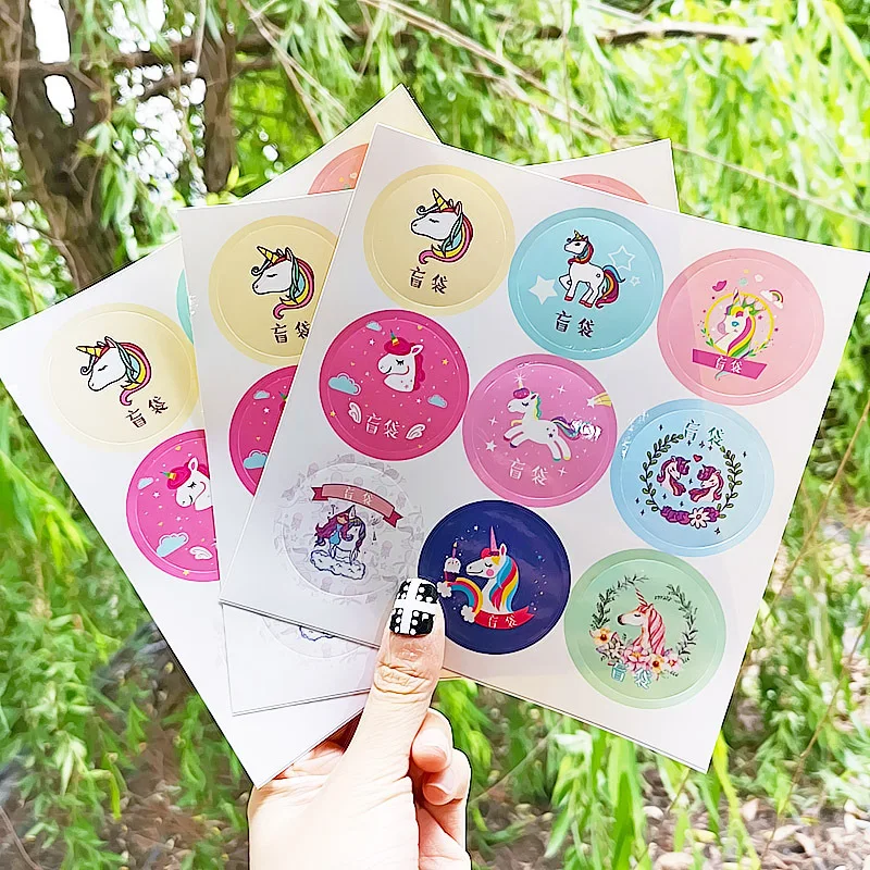 

2 Pcs Unicorn Sticker for Container Box Slime Storage Box Sticker Ins
