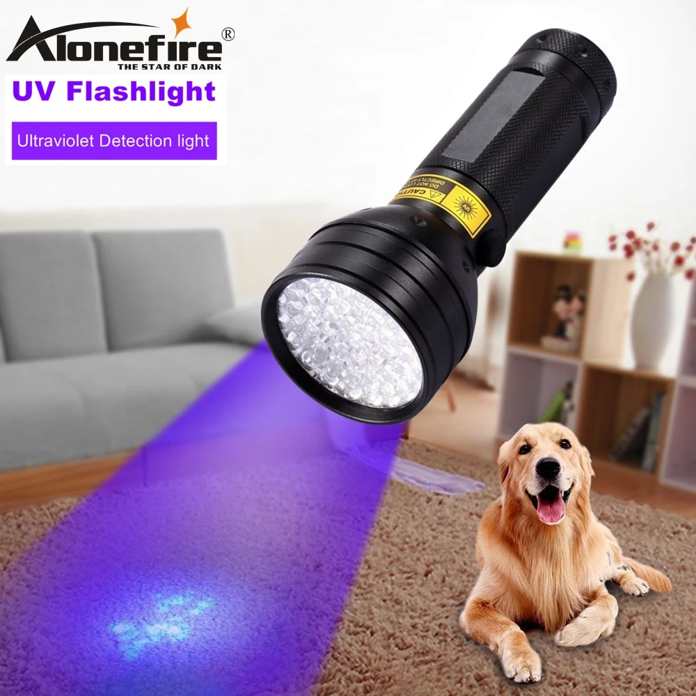 ALONEFIRE 51UV LED Light 395 400nm UV Flashlight ultraviolet Cat Dog pet urine Money Leakage