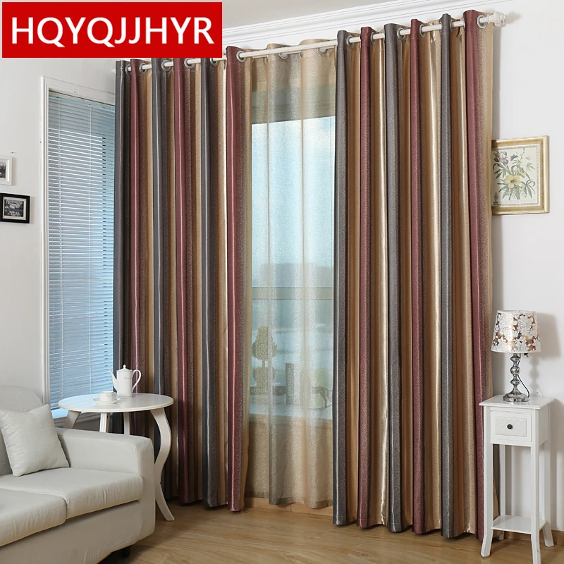 Luxurious Mediterranean style vertical stripe blackout curtains for