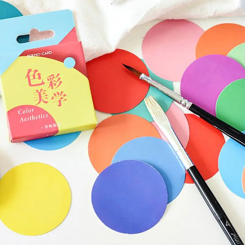 

46 Pcs/lot Color Aesthetics Sticker Decoration DIY Scrapbooking Sticker Kawaii Handbook Notes School Supplies