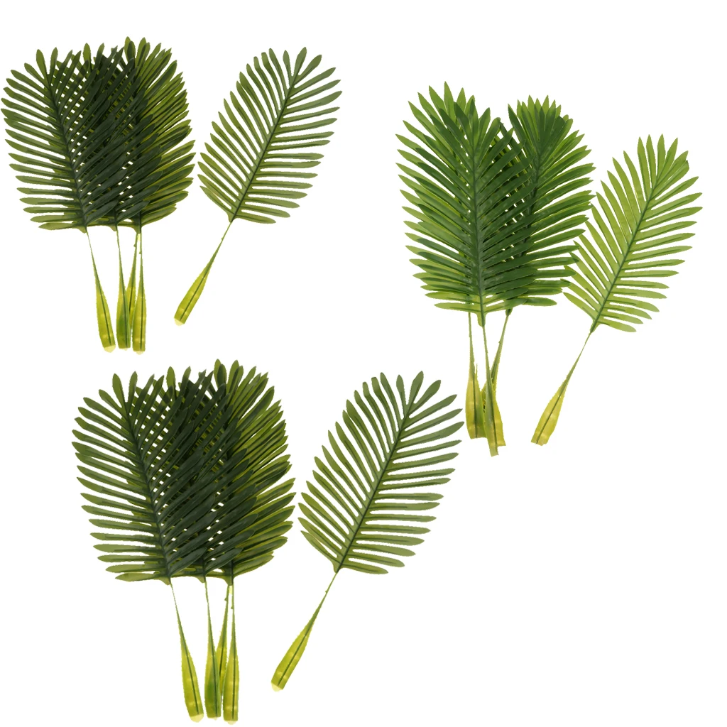 5pcs Artificial Coconut Tree Leaves Faux Silk Cloth Foliage Large Artificial Monstera Branch for Home Garden Yard Decor Props