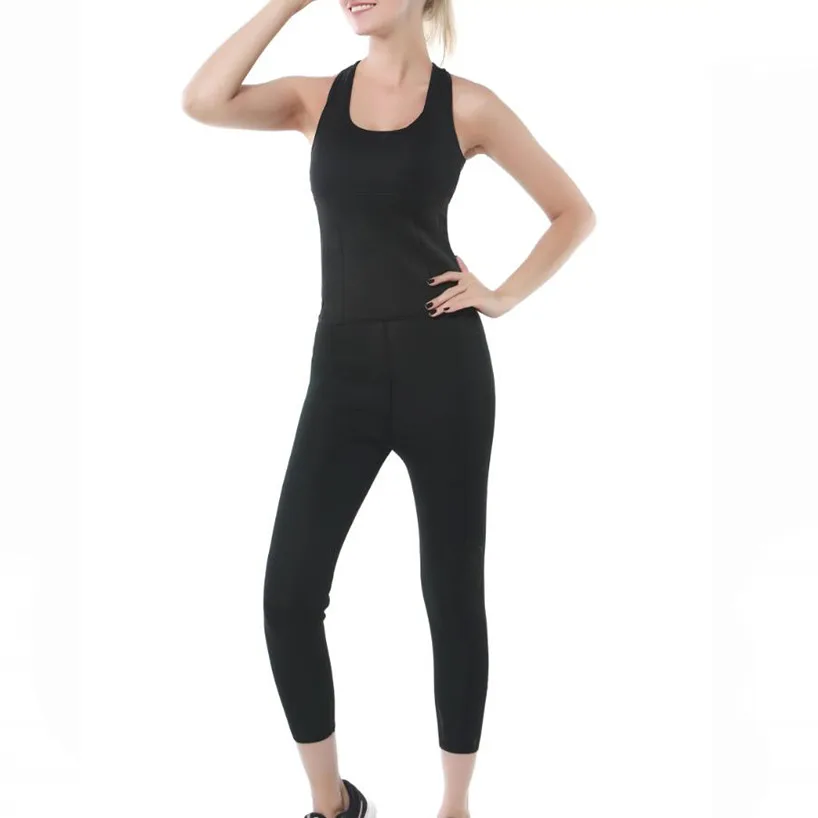 

2019 Women Body Shapers Belly Fat Burn Sauna Shirt Vest Weight Loss Compression Pants Tummy Control Shapewear Waist Trainer Belt