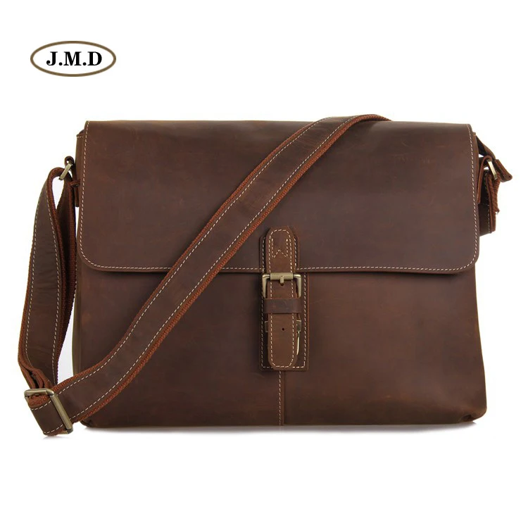 

J.M.D New Arrivals Simple Design Dark Brown Fashion Men's Briefcase Business Laptop Bag Multifunction Shoulder Bag 7084LB