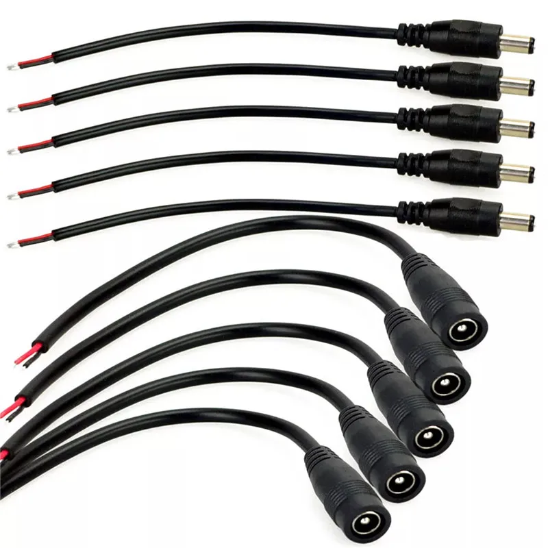5 мм x 2 1 разъемы постоянного тока Удлинительный кабель питания 22AWG Женский штекер