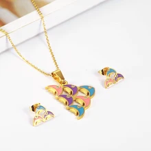 XUANHUA ювелирные изделия из нержавеющей стали для женщин Мода Рыба ожерелье серьги набор наборы богемных украшений много оптом