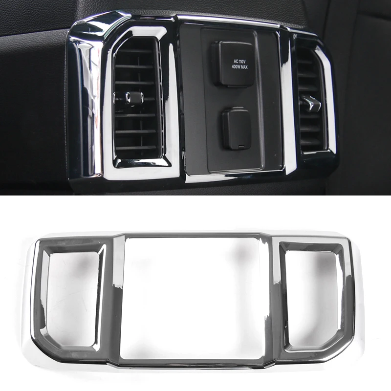 

for Ford F-150 F150 2015 2016 2017 2018 2019 ABS Chrome Interior Armrest Box Rear Air Vent Outlet Cover Trim Car Styling