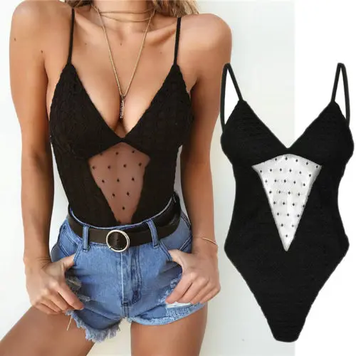 Новый Для женщин Strappy бинты комбинезон с v образным вырезом Sexy Лоскутная