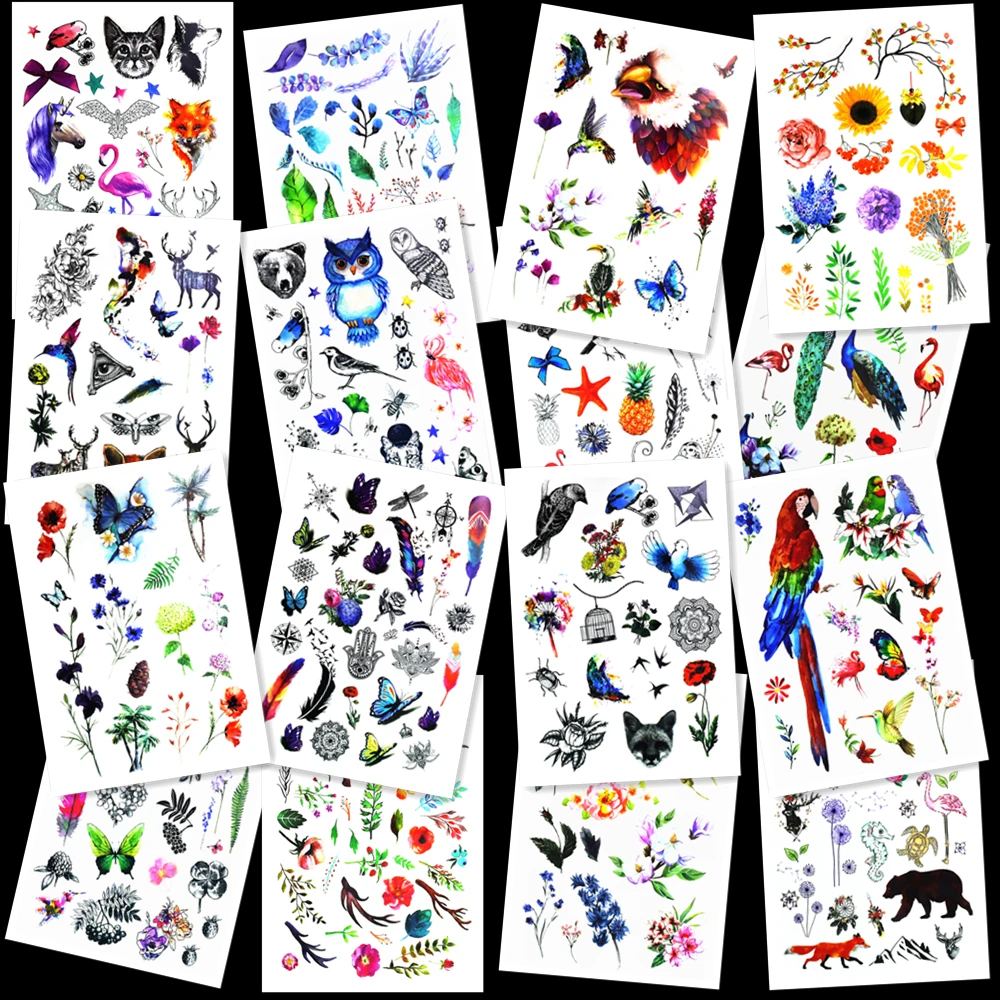 Nu-TATY Magpie 16 стилей Временные татуировки боди-арт 12*20 см флэш-татуировки стикер s