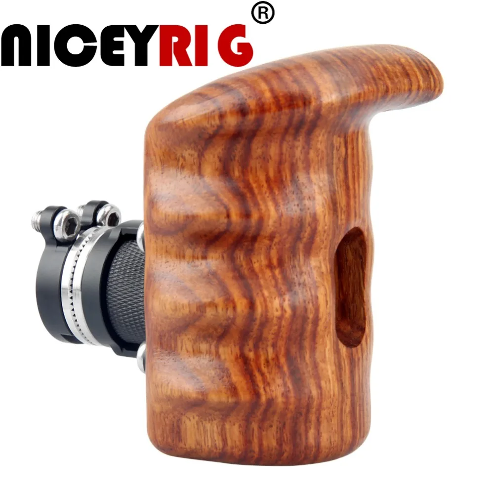 NICEYRIG Quick Release Holder Camera Cage Wood Handle Grip Rosette 1/4