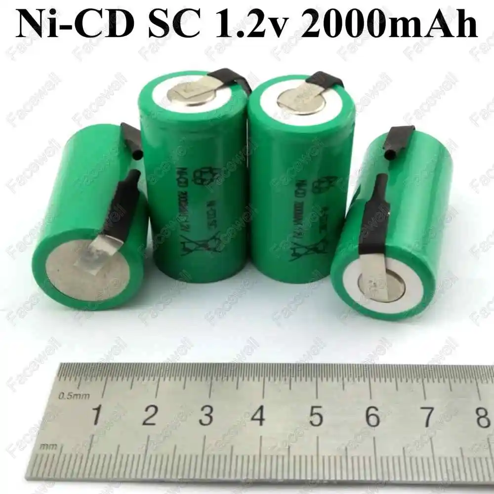 16pcs SC 2000mAh 1.2V subc nicd 10C discharge rechargeable battery sc 1