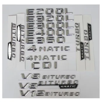 

3D Chrome Letters Number Trunk Rear Badge Emblem Emblems Badges for Mercedes benz W212 W211 W213 E200 E220 E250 E350 CDI 4MATIC