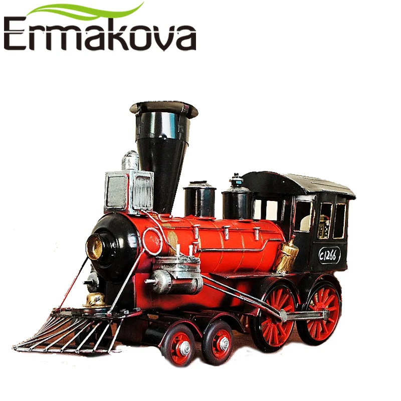 ERMAKOVA 40 см Ретро поезд двигатель Паровая фигурка винтажная классическая модель