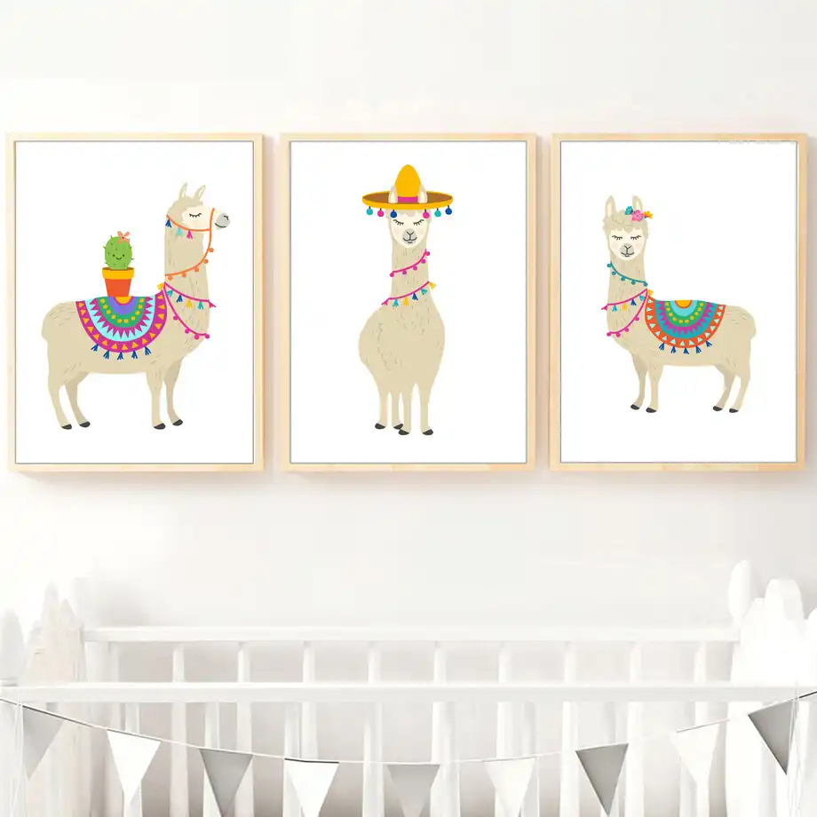 llama nursery print