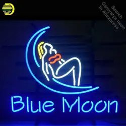 BLUE MOON неоновый знак девушка Стекло трубки холодный неоновых ламп пользовательские пивной бар пользовательские освещенные знак Паб