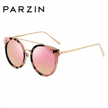 PARZIN Brand Retro Round Frame Double beam Polarized Sunglasses Women\'s Fashion Colorful Eyewear Female \'s Driving Glasses9666