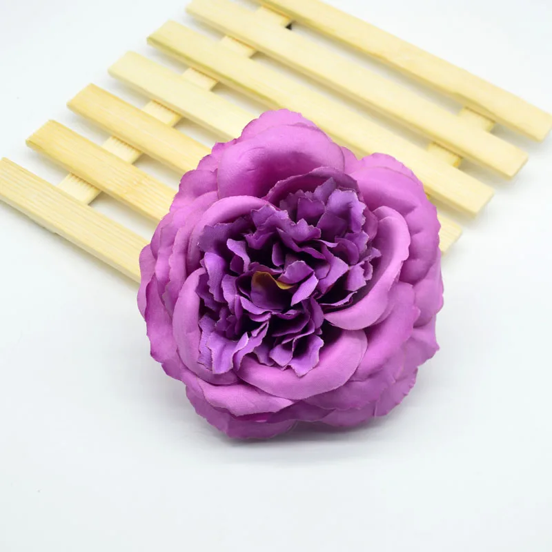 5 шт 12 см большой цветок пиона головы шелк искусственный цветы для дома и сада декор DIY свадебный венок высокое качество искусственный цветок - Цвет: purple