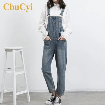 

Vintage Women Denim Playsuits Jeans Loose Casual Washed Summer Denim Suspenders Overalls for Women Cotton Denim Jumpsuit Rompers