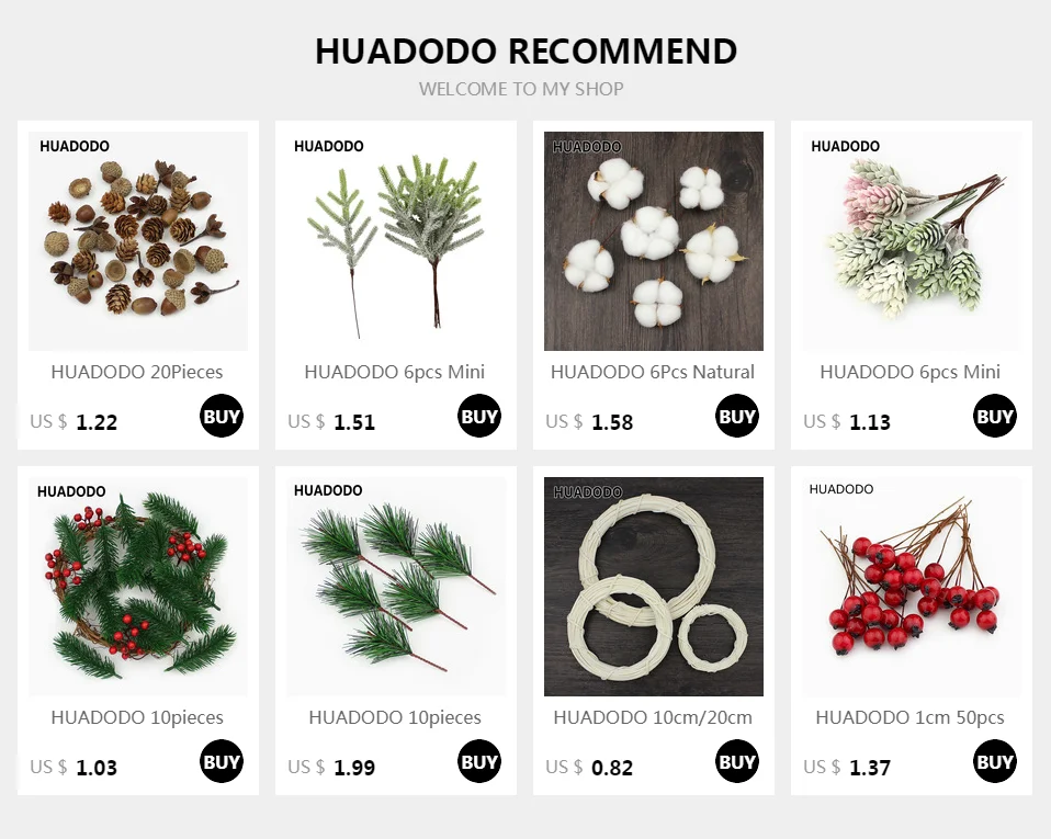 HUADODO 10 шт. искусственные сосновые ветки Искусственные цветы Рождественская елка для украшения елки украшения