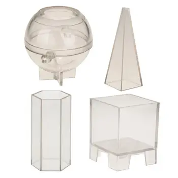 

4 Pieces Mixed Shapes Plastic Candle Molds for DIY Crafts Making Supplies, Great Tools for Handmade Project