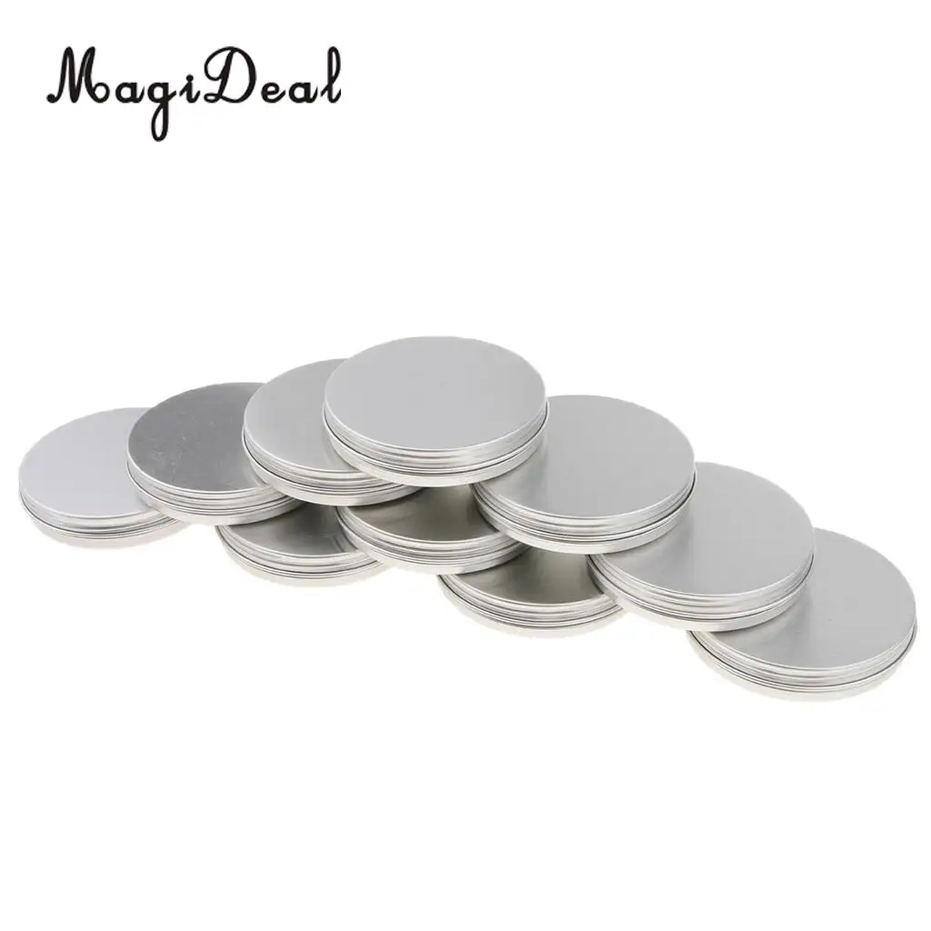 10PCS Aluminum Empty Tin Jars Screw Lids Can Pots Cream Lip Balm Containers 30ml