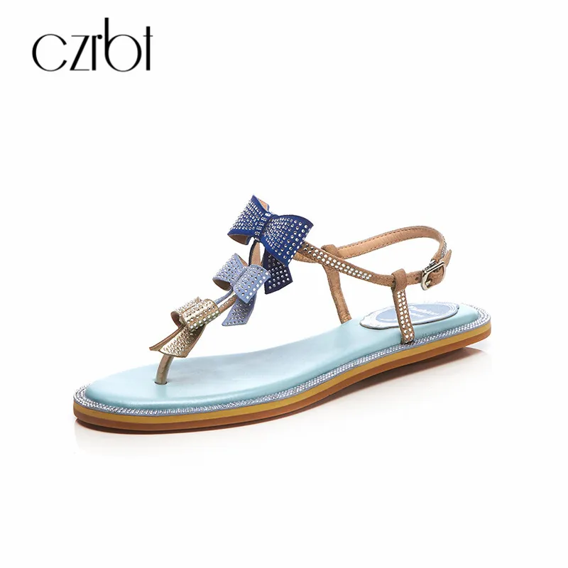 

CZRBT Summer Women's Sandals Sweet Gladiator Sandal Women Shoes Flip Flops Butterfly-knot Ladies Shoes Fashion Bordered Sandals