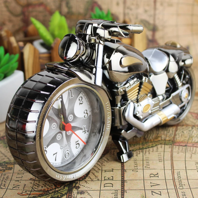 

Motorcycle Alarm Clock Retro Alarm Clock Creative Table Clock Home Deco Spray Paint Motorcycle Models Modeling Student Gifts