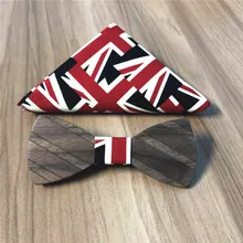 Модные деревянная бабочка Джентльменские бабочки ручной работы креативный Узор Галстук вечерние Бабочка деревянная ручная сшитая неклей