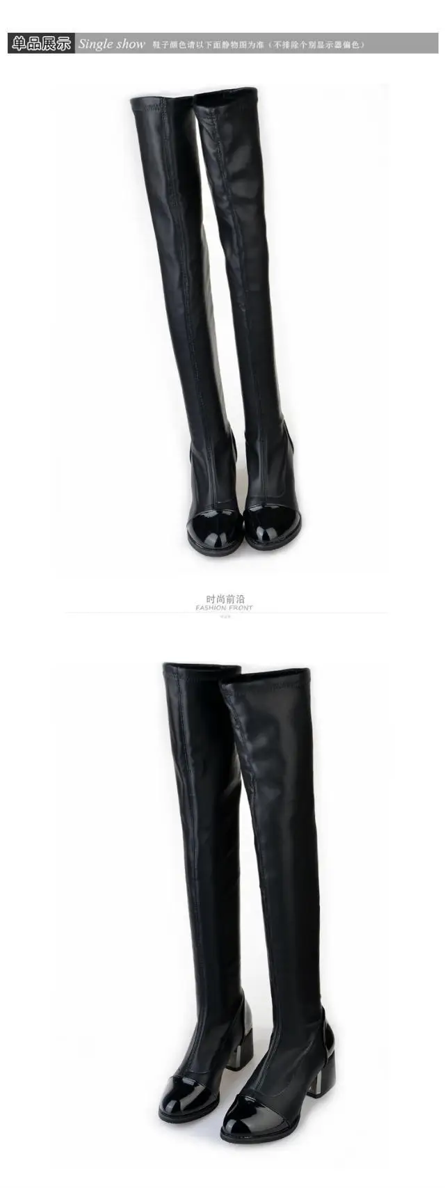 GOXPACER/обувь выше колена; женские пикантные облегающие ботинки в байкерском стиле из лакированной кожи; женская обувь на высоком каблуке; модные длинные зимние удобные сапоги-трубы