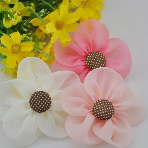 

12pcs New Organza Ribbon Flowers Wedding Decor Sewing Appliques Crafts A0147
