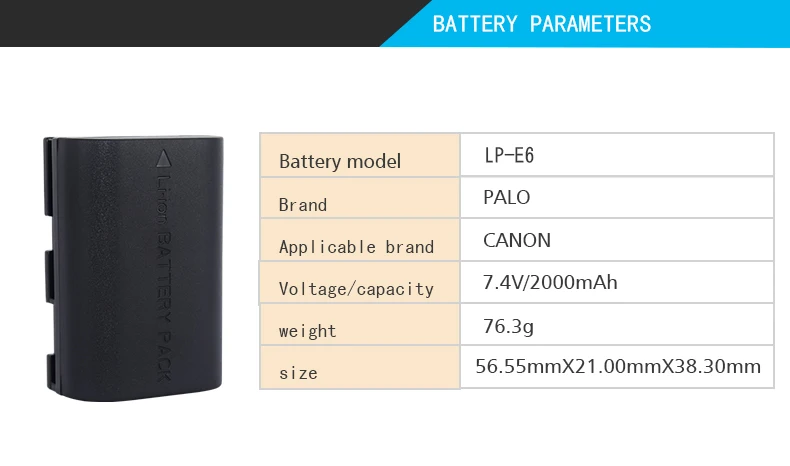 1 шт. LP-E6 LP E6 LPE6 Камера Батарея для Canon 5D Mark II III 7D 60D EOS 6D, аксессуары