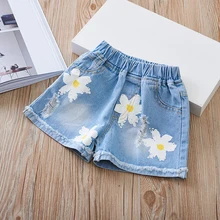 Новые летние джинсы, шорты, джинсовые шорты с цветочным принтом