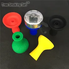 1 шт многоярусная чаша для кальяна 1 шт угольная чаша как один лот Серебряная MS нижняя двойная ручка Силиконовая чаша Бонг для TZU0006