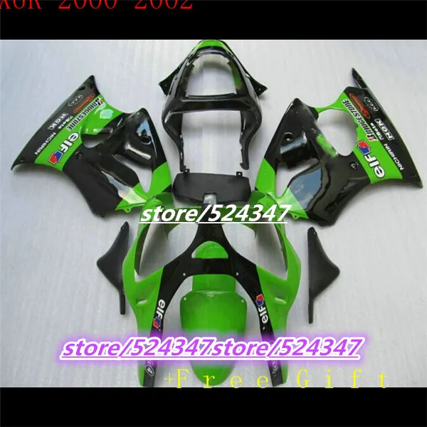 Комплект обтекателей для мотоцикла Kawasaki ZX6R 2000 2001 2002 Ninja 636 обтекатель зеленого и