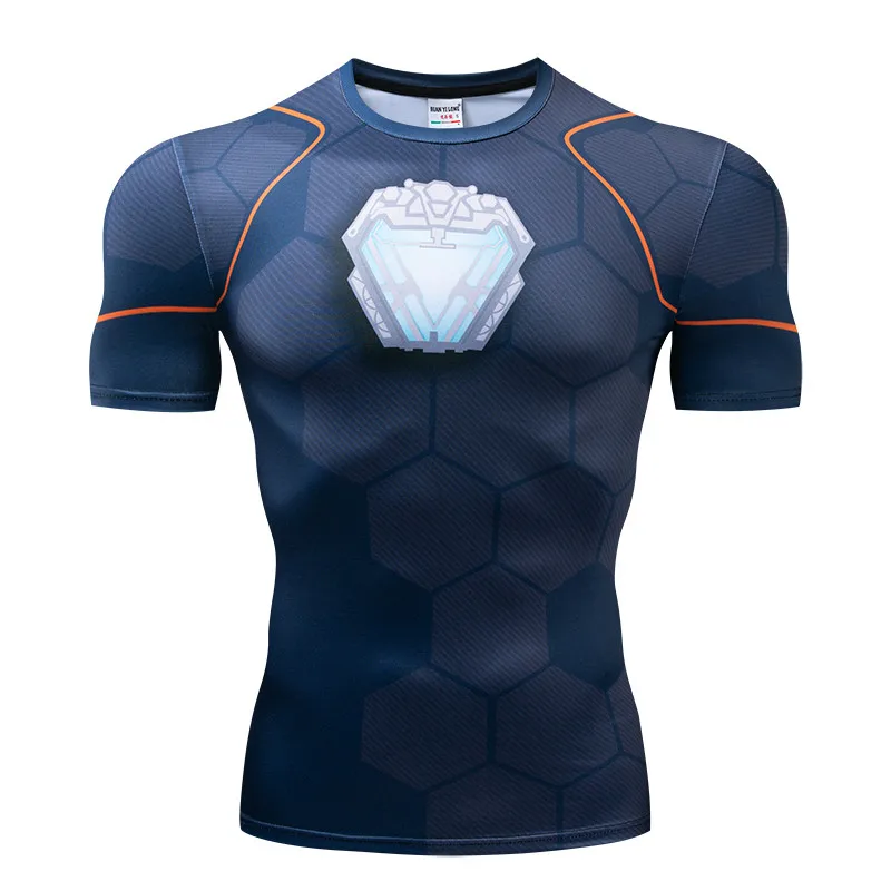 Aquaman, компрессионная рубашка, мужские футболки с 3D принтом,, новейшая модель, косплей костюм, топы с коротким рукавом для мужчин, одежда - Цвет: CX-041