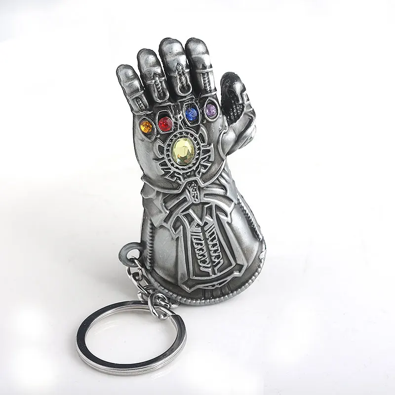 20 шт./партия, брелок с изображением Мстителей Thanos Infinite power Gauntlet, Железный человек, ювелирные подвески в виде перчаток, цепочка для ключей для женщин и мужчин, ювелирные изделия для косплея - Цвет: Черный